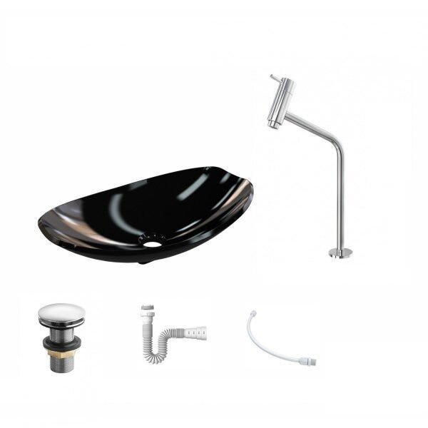 Kit Cuba L45 com Torneira Link 1062 Metal e Válvula Click 1 1/2" + Sifão PVC e Flexível - 2
