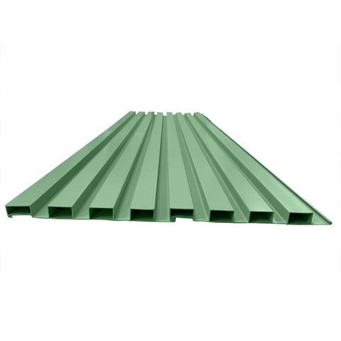 Painel Ripado em Placa 100x0,15cm (1,05m²) PVC + 2 Cantoneiras 1,05 Verde Bariri