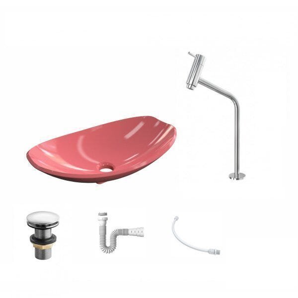 Kit Cuba L45 com Torneira Link 1062 Metal e Válvula Click 1 1/2" + Sifão PVC e Flexível - 2