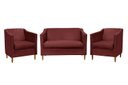 Ver imagem 1 de Kit Namoradeira e 2 Poltronas Titânio Suede Vermelho