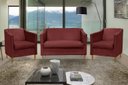 Ver imagem 2 de Kit Namoradeira e 2 Poltronas Titânio Suede Vermelho