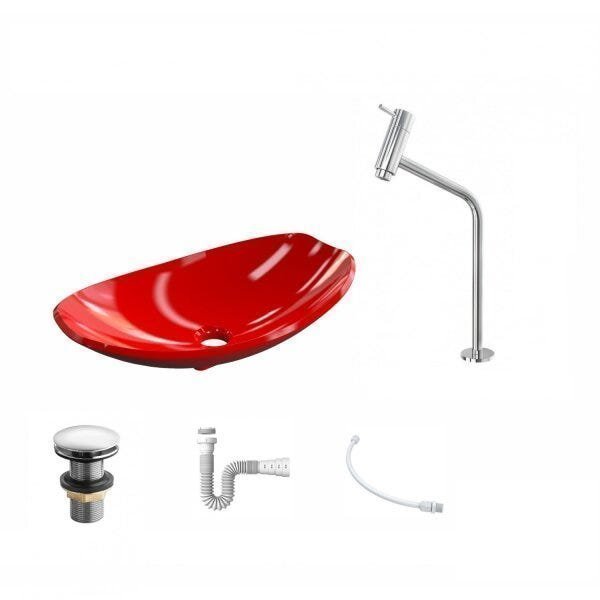 Kit Cuba L45 com Torneira Link 1062 Metal e Válvula Click 1 1/2" + Sifão PVC e Flexível - 2