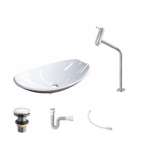 Kit Cuba L45 com Torneira Link 1062 Metal e Válvula Click 1 1/2" + Sifão PVC e Flexível - 2