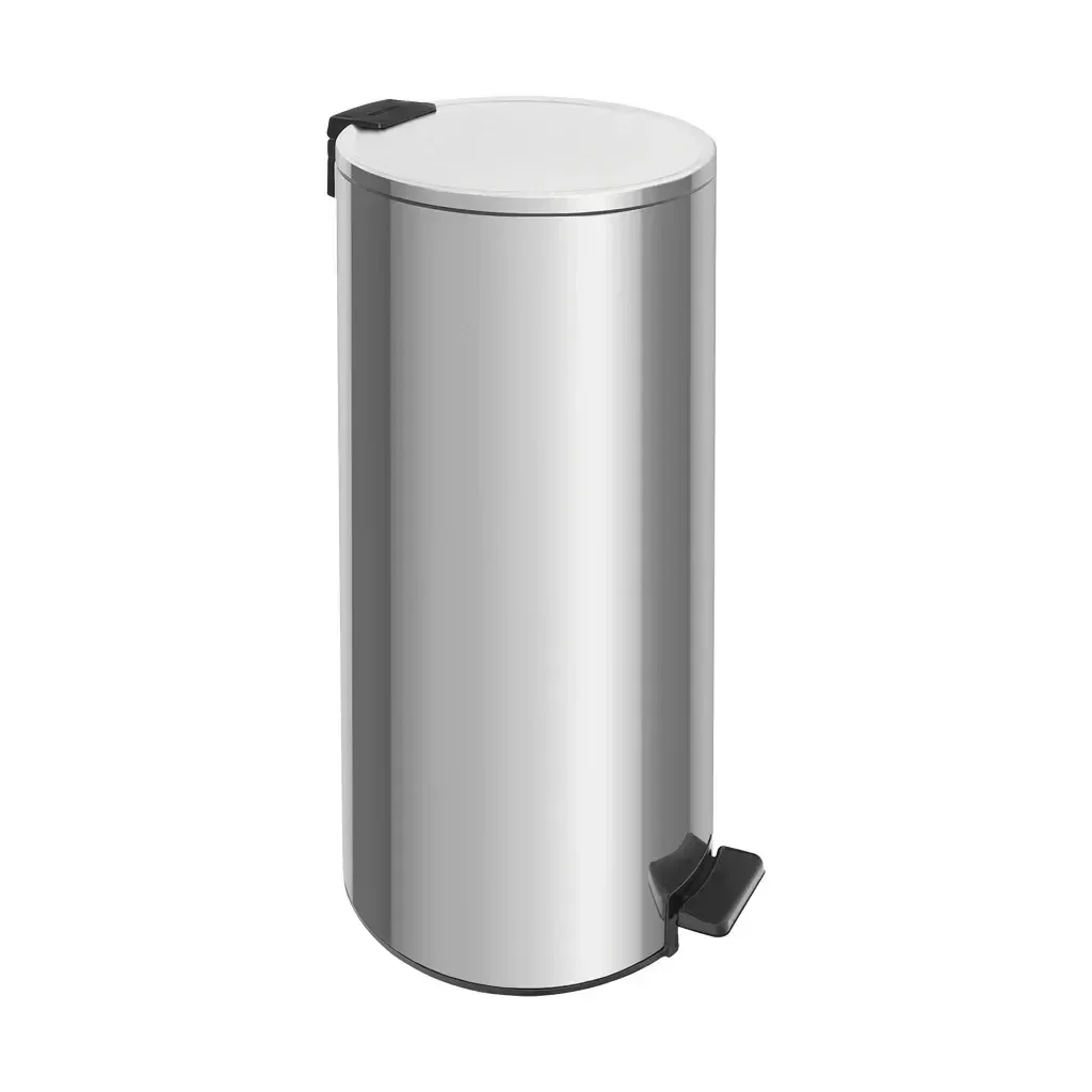 Ver imagem 1 de Lixeira com Pedal Tramontina Loop em Aço Inox com Acabamento Polido e Balde Interno 30 L