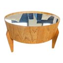 Ver imagem 1 de Mesa de Centro Sala Redonda Madeira 50 Centímetros 60 Cm:espelhada/tampo 50 Altura 32 Cm