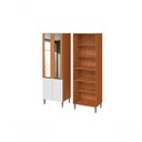 Ver imagem 1 de Paneleiro Luana 4 Portas com Vidro MDF 70cm Cinamomo e Branco