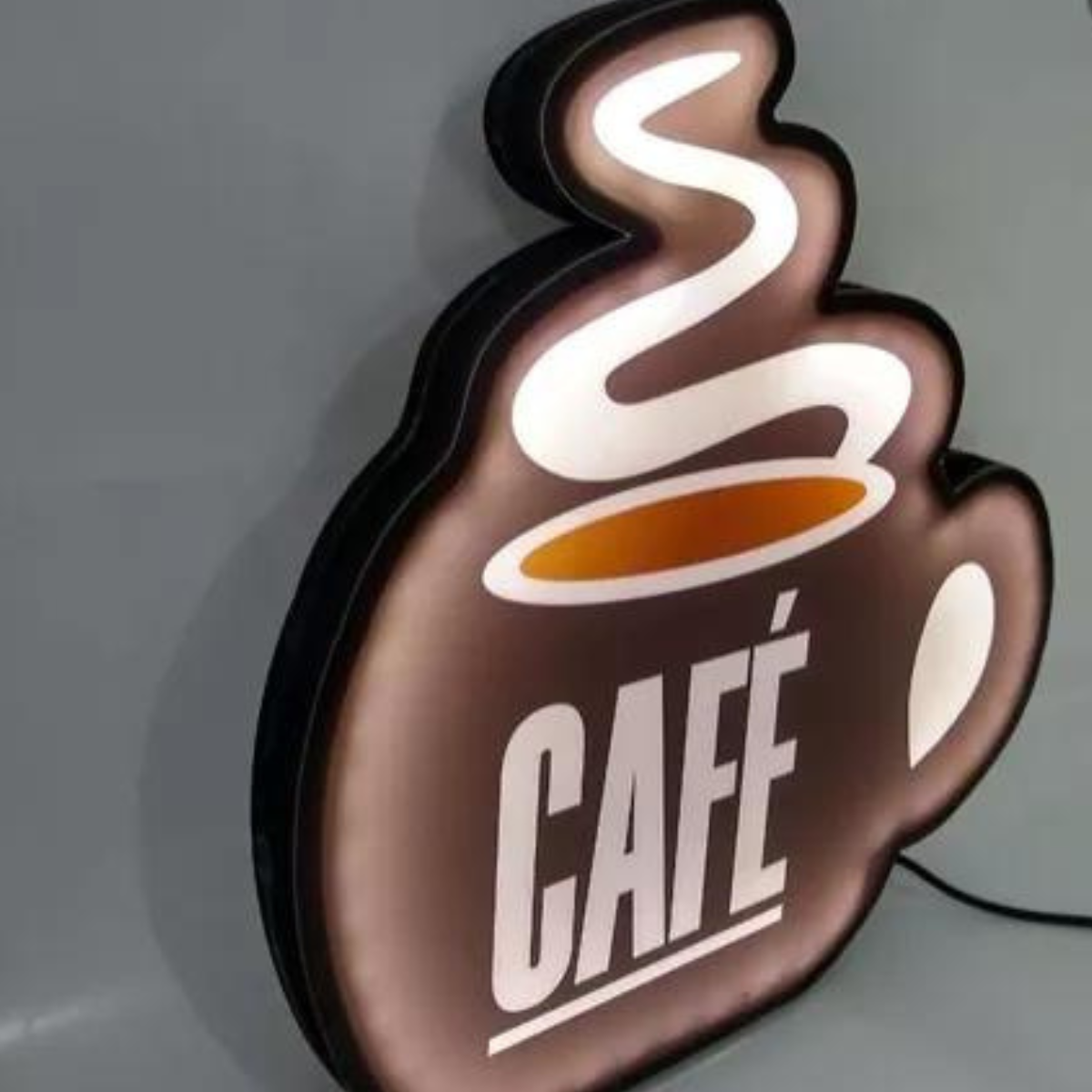 Café Placa Luminosa Led - Decorativo - Xicara de Café - 30cm - Bivolt - 2