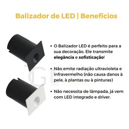 Kit 14 Balizador Embutir Parede Escada Led 2w Quente - Preto - 5