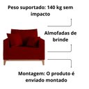 Ver imagem 2 de Poltrona Beny Base Fixa em Madeira Sala de Estar Veludo Vermelho