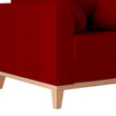 Ver imagem 4 de Poltrona Beny Base Fixa em Madeira Sala de Estar Veludo Vermelho