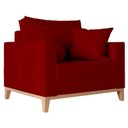 Ver imagem 5 de Poltrona Beny Base Fixa em Madeira Sala de Estar Veludo Vermelho