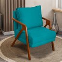 Ver imagem 2 de Poltrona Decorativa para Sala Recepção Consultório Reforçada em Madeira Maciça Shine Suede