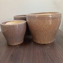 Ver imagem 7 de Jogo 3 Peças Cachepô Cerâmica Bege Decorativo Planta Vaso