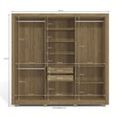 Ver imagem 4 de Guarda Roupa com 6 Portas e 2 Gavetas e Pés - Nogueira/branco