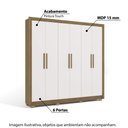 Ver imagem 2 de Guarda Roupa com 6 Portas e 2 Gavetas e Pés - Nogueira/branco
