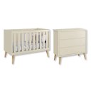 Ver imagem 2 de Quarto de Bebê Berço + Cômoda 3 Gavetas Areia Theo Pés Madeira Natural