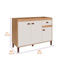 Ver imagem 3 de Balcão para Pia para Cozinha 120cm Puxador Concha Mel Off White Móvel Bento