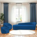 Ver imagem 1 de Kit Divã Recamier Orgânico França 220cm Lado Esquerdo e 2 Poltronas Amore Linho
