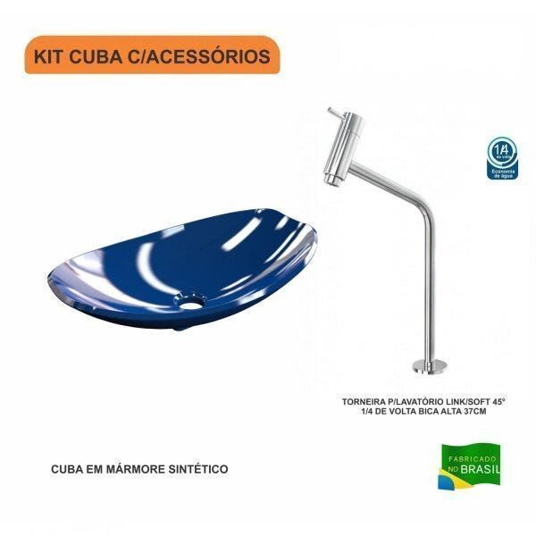 Kit Cuba L45 com Torneira Link 1062 Metal 1/4 Volta Compace - 3