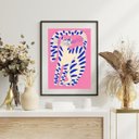Ver imagem 1 de Quadro Abstrato Gato Rosa - 60x48cm:madeira Preta