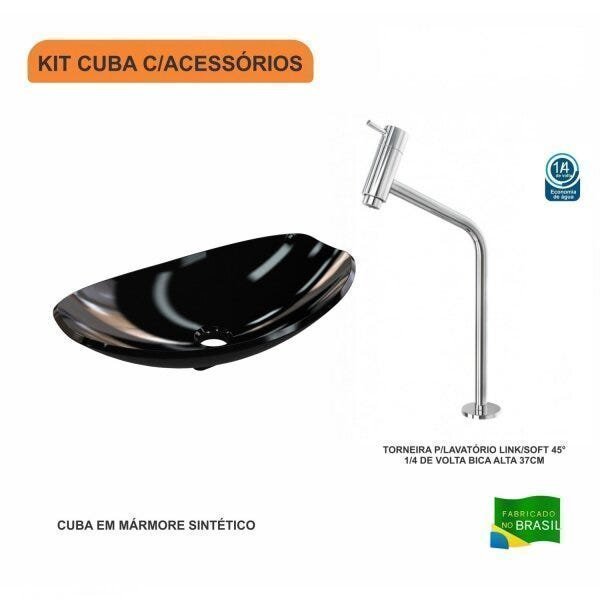 Kit Cuba L45 com Torneira Link 1062 Metal 1/4 Volta Compace - 3