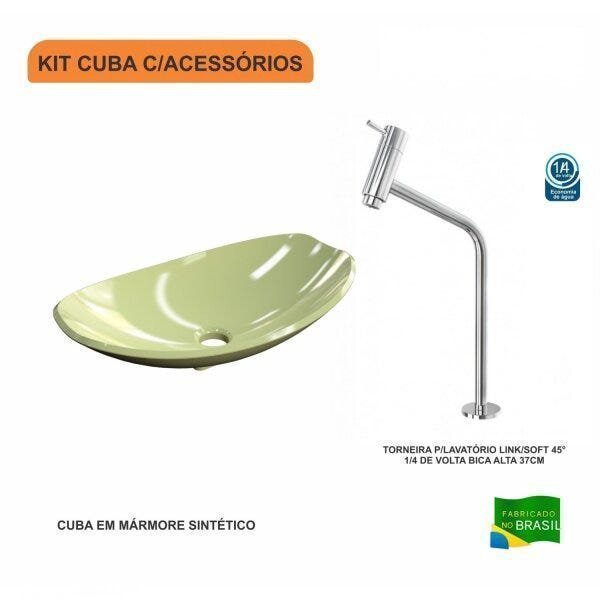 Kit Cuba L45 com Torneira Link 1062 Metal 1/4 Volta Compace - 3