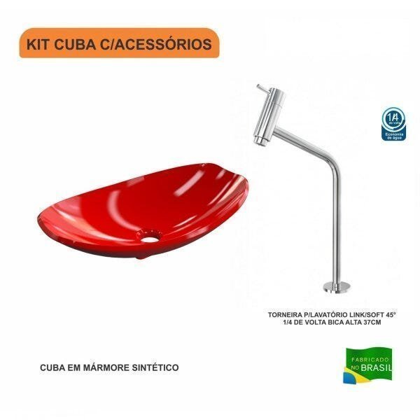 Kit Cuba L45 com Torneira Link 1062 Metal 1/4 Volta Compace - 3