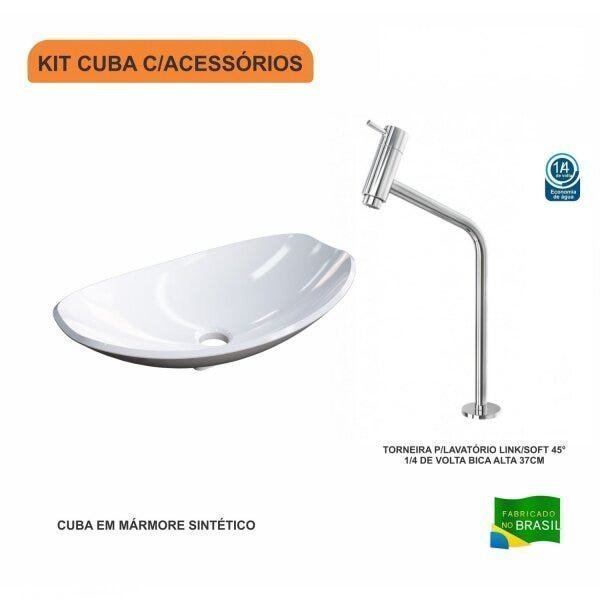 Kit Cuba L45 com Torneira Link 1062 Metal 1/4 Volta Compace - 3