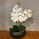 Ver imagem 1 de 2 Orquídeas Branca Artificial Arranjo Centro Mesa Grande