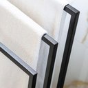 Ver imagem 2 de Suporte Porta Toalha Triplo de Chão para Banheiro Lavabo com Base em Madeira