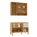 Ver imagem 3 de Cozinha Compacta Napoli 6 Portas 2 Gavetas 100% Mdf com Vidro Amêndoa/off White - Rio Doce