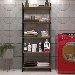 Estante Industrial Premium De Metal Madeira Organizador Home Office AJL STORE - 4