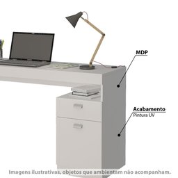 Escrivaninha Melissa com 1 Porta e 1 Gaveta - Branco - 2