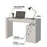 Escrivaninha Melissa com 1 Porta e 1 Gaveta - Branco - 3
