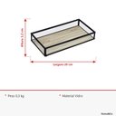 Ver mais imagens de Bandeja Decorativa de Vidro Bege 3x10x20cm Servir Mesa Organizar Café Aparador