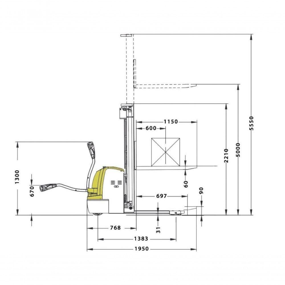 Empilhadeira Elétrica Mee 1.5 Ton X 5000 V2 Menegotti - 5