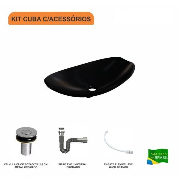 Kit Cuba L45 com Válvula Click 1"B + Sifão Cromado e Flexível Compace - 3