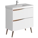 Ver imagem 1 de Balcão Gabinete para Banheiro com Pés e Lavatório 80cm Evie B06 Branco Tau - Lyam Decor