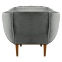 Ver imagem 5 de Kit 2 Poltronas Decorativa Marcela Veludo Cinza Base Madeira Castanho - Pallazio