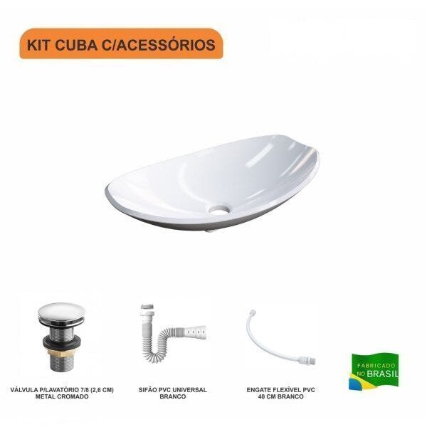Kit Cuba L45 com Válvula Click 1"G + Sifão PVC e Flexível Compace - 3