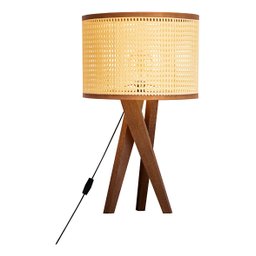Abajur De Mesa Paris Para Quarto Retro Cúpula Indiana Luxo - Palha/Dourado - 2