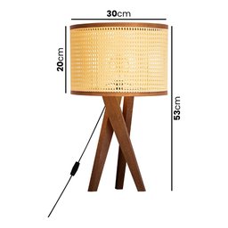 Abajur De Mesa Paris Para Quarto Retro Cúpula Indiana Luxo - Palha/Dourado - 3