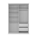 Ver imagem 3 de Guarda Roupa South em Mdf 146,5x218cm 2 Portas com Espelho Branco 9319