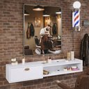 Ver imagem 4 de Bancada Balcão Auxiliar Suspensa 1 Porta Produtos Profissionais Barbearia Salão de Beleza Estética