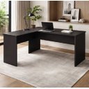 Ver imagem 1 de Mesa L Savoia 170x160cm Mdp Tampo 40mm Escrivaninha Preto