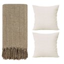 Ver imagem 1 de Manta para Sofá Gigante + Capas de Almofada Decorativa Cor:caramelo-bege