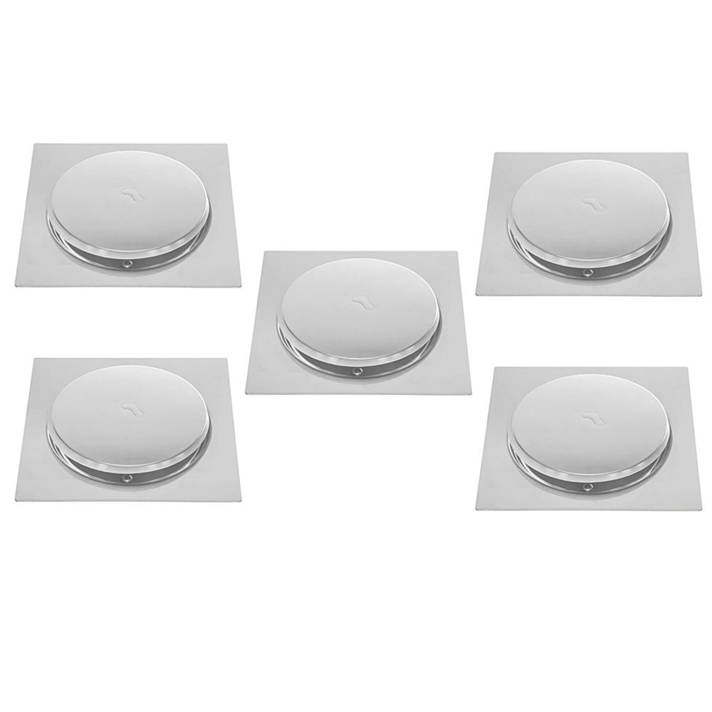 Ralo Click Inox 15x15 Inteligente Pop Up Kit 5 Unidades Anti Odor Banheiro Lavabo Cromado AB.MIDIA J - 1