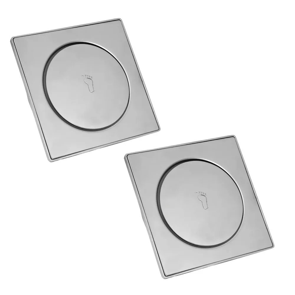 Ralo Click Inox 15x15 Inteligente Pop Up Kit 5 Unidades Anti Odor Banheiro Lavabo Cromado AB.MIDIA J - 5