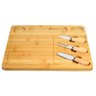 Tábua de Frios Petisqueira de Madeira Queijo Petiscos Facas - 1