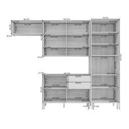 Cozinha Modulada 4 Peças com Torre Quente para Forno ou Microondas - 4